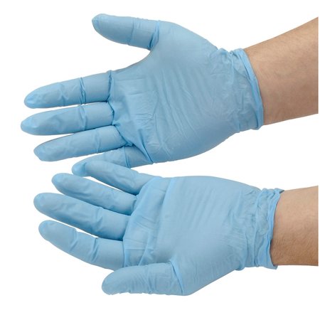SAFETY ZONE Nitrile Disposable Gloves, 5 mil Palm, Nitrile, Powdered, M, 100 PK, Blue GNDR-MD-1M